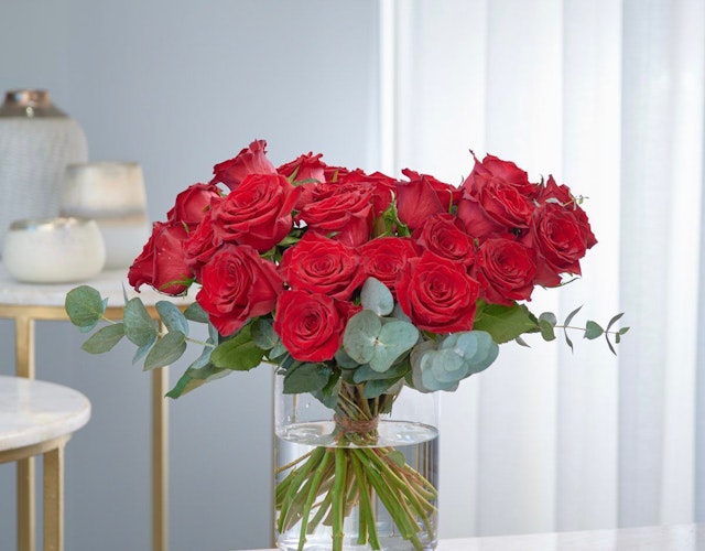 12 red roses in ocean