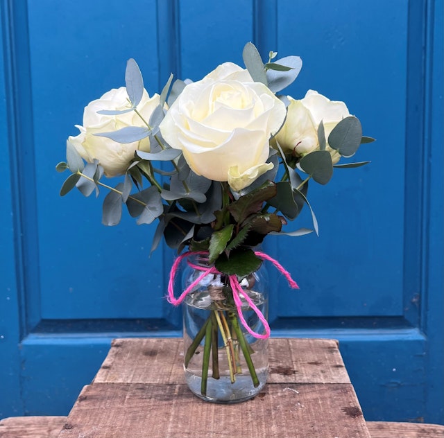 Fresh White Rose Jar