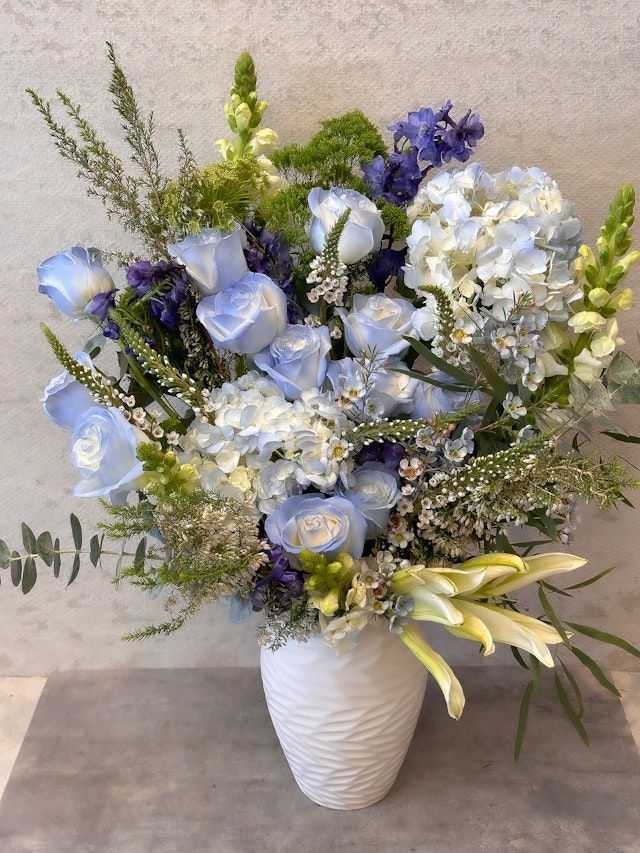 Blue flowers in vase