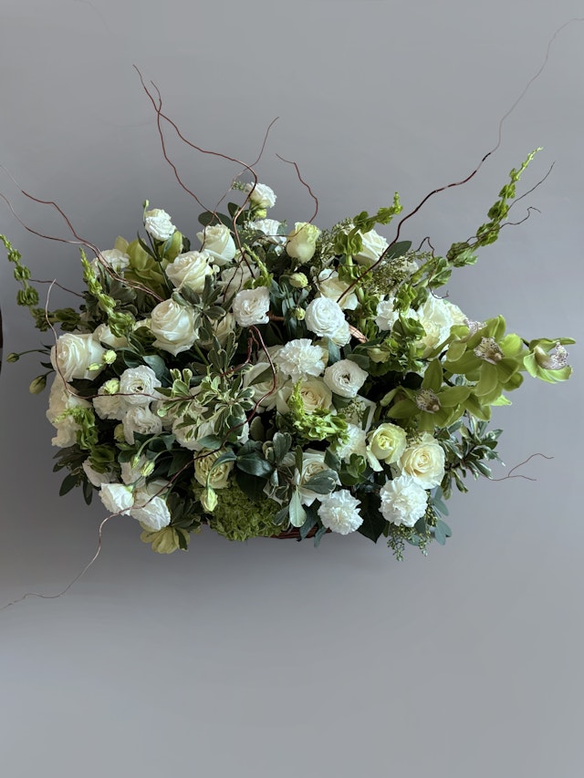 White Flower Basket